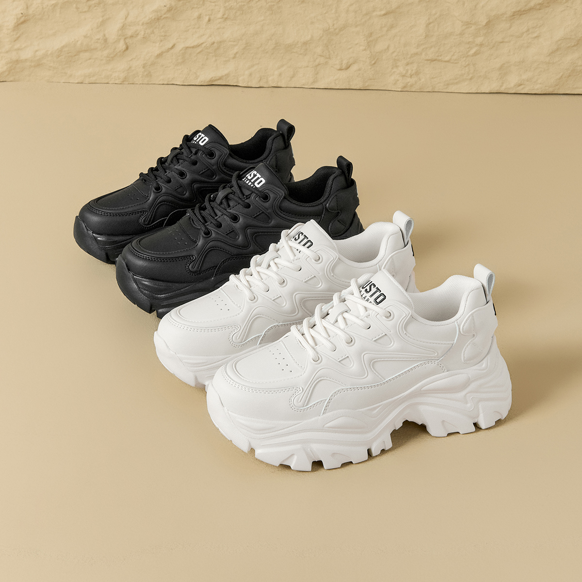 大东官方正品厚底加绒老爹鞋