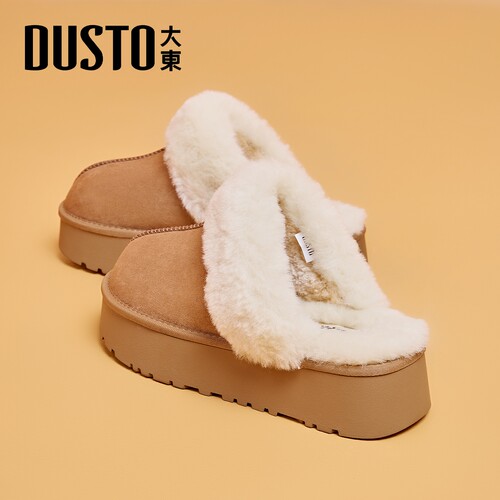 大东官方正品厚底加绒加厚毛毛鞋