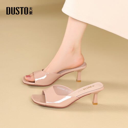 大东官方正品细跟高跟凉拖鞋