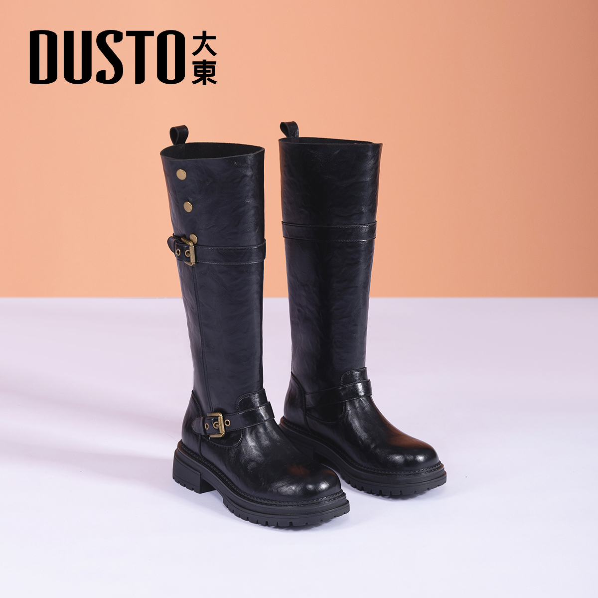 大东官方正品厚底高筒骑士靴