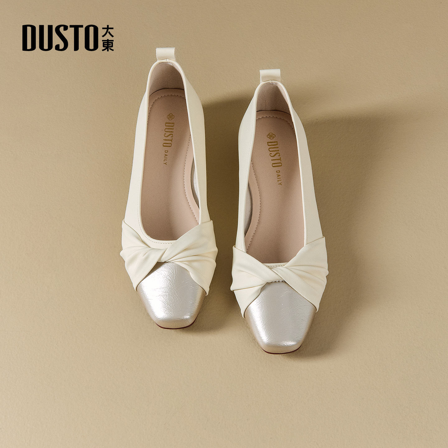 大东官方正品小香风低跟单鞋浅口