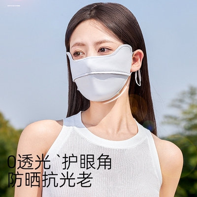 防晒口罩防紫外线女高颜值遮阳全脸面罩冰丝护眼角立体夏季透气