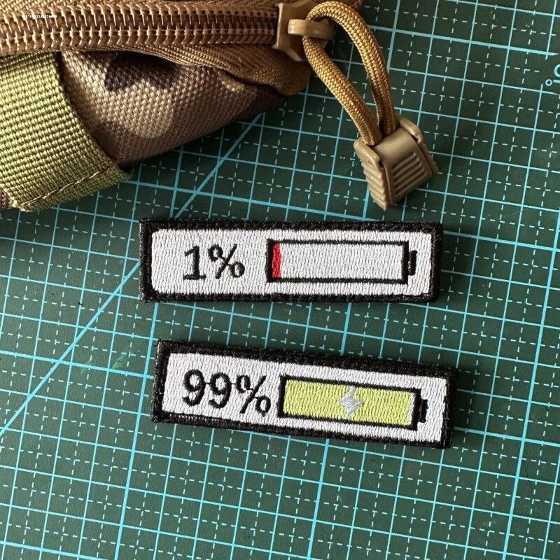 长条形魔术贴章全刺绣PVC臂章胸章电量背包衣服DIY个性可缝纫贴99