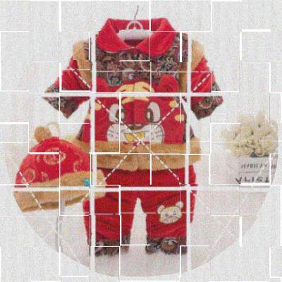 新品男童冬装f冬季棉衣女宝宝唐装0-1-2-3周岁礼服儿童新年衣套装