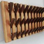 极速墙面轻奢木条实木装 饰挂钩玄关墙G壁挂衣架衣帽钩黑胡桃木衣