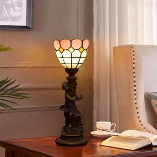 J简欧地中海粉色小男孩彩色玻璃灯餐厅酒吧书桌装饰台灯卧室床头