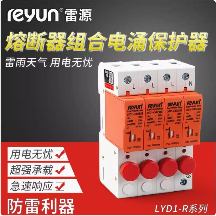 雷源LYD1-R20/R40/R60/R80 熔断器组合电涌保护器 熔断一体避雷器