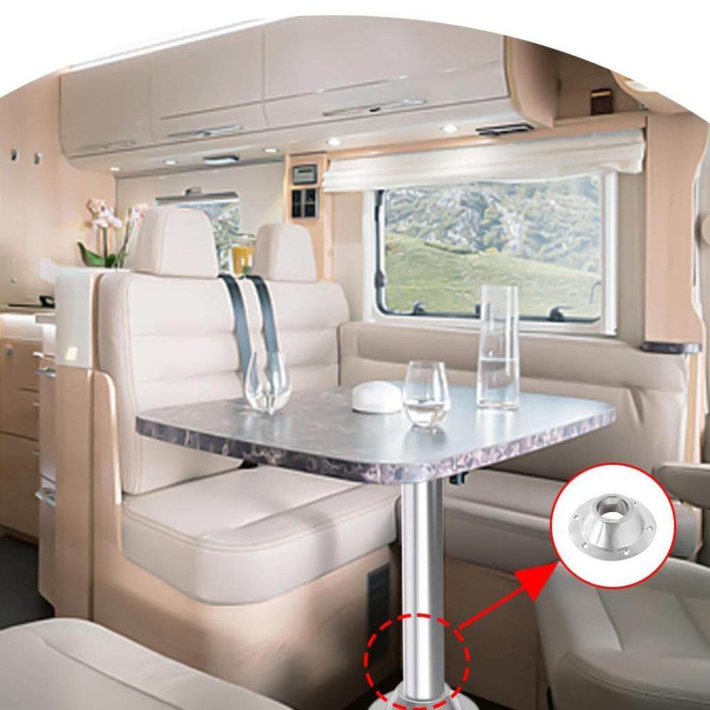 2PCS RV 桌面底座支架 铝制露营者底座桌子配件 游艇桌子固定配件