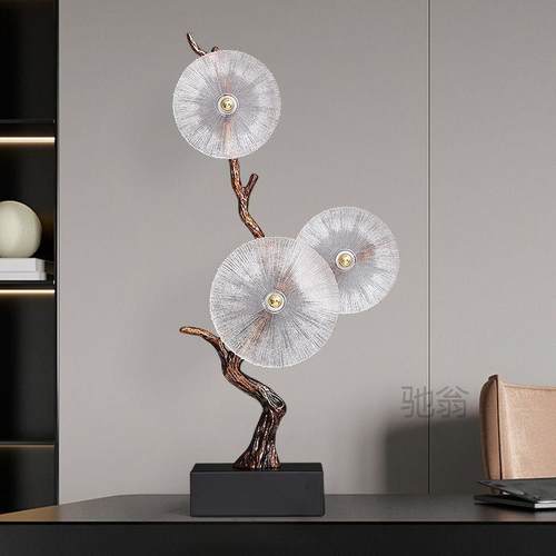 麓r轻奢创意艺术摇钱树发财树摆件客厅玄关电视柜桌面高长型家居