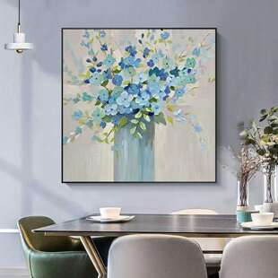 手绘油画餐厅装饰画抽象艺术高级感客厅画大芬油画村花卉卧室壁画