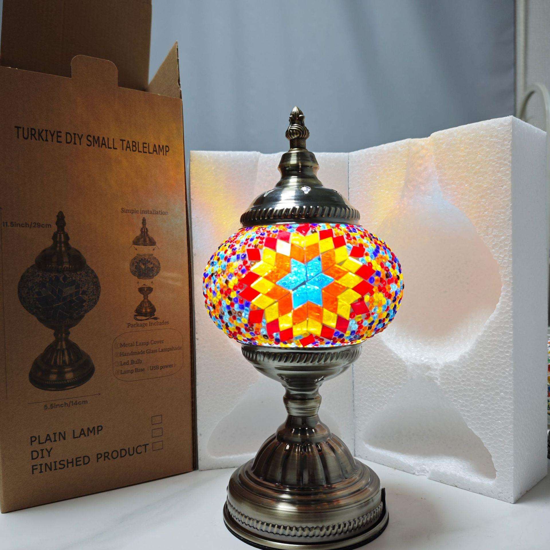 源厂复古台灯异地风情土耳其风格氛围台灯充电款马赛克小台灯