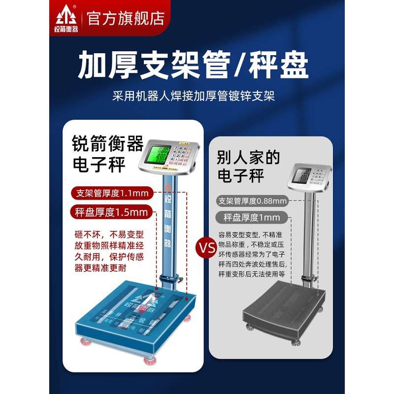 电子秤商用大型工业用防水300公斤台秤精准称重150kg600KG磅秤