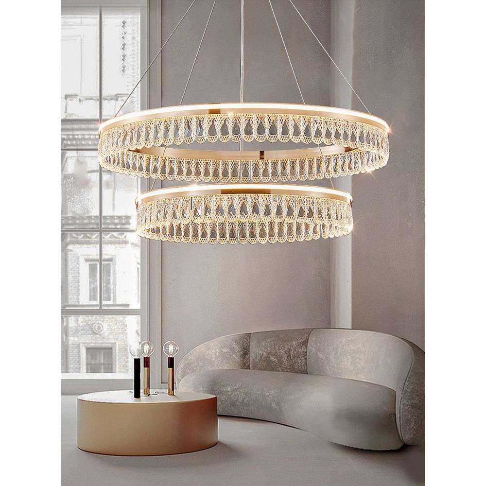 轻奢意式水晶客厅吊灯现代简约卧室餐厅网红设计师样板间新款灯具