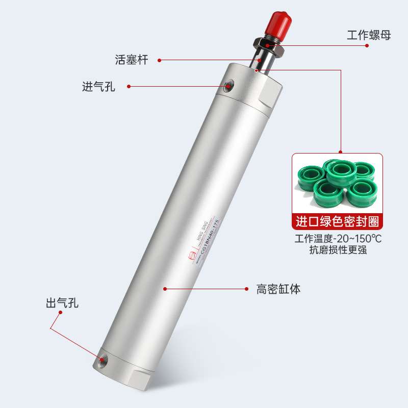 CG1系列轻型气缸20×50-20×75-20×100长行程机械手气缸厂家直供