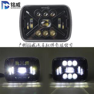 新款7寸70W透镜方灯牧马人切诺基卡车货车5*7 远近光改装前大灯