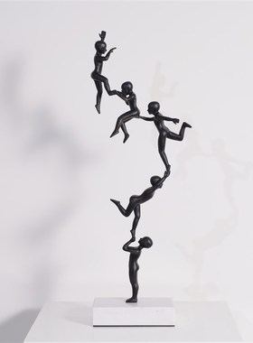 极速现代直播工作室间饰s品黑色人物组合步步高升端景台桌面开放