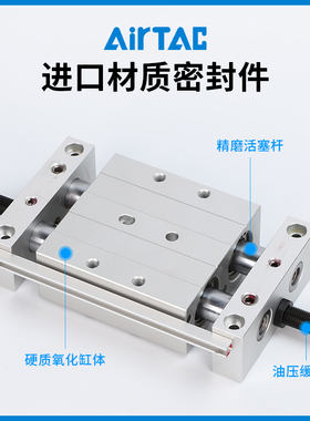 极速亚德客STWB双轴双杆滑台气缸STWA10X16X20X25X32XS50X75X100S