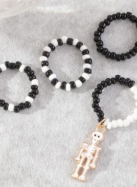 极速Halloween Ring Set Accessories BGlack Party Jewelry ring