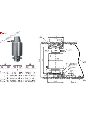 极速MLC405F柱式称重感测器 汽车衡称重感O测器 轨道衡称重感测器