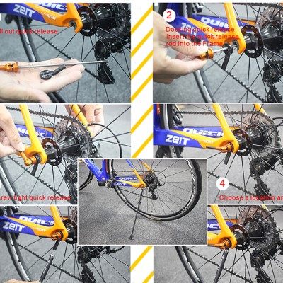 极速便携自行车脚撑2022寸超轻脚撑H 快拆式折叠小公路车边撑停车