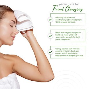 极速Ultra eSoft Luxury Organic Bamboo Facial Washcloths Set