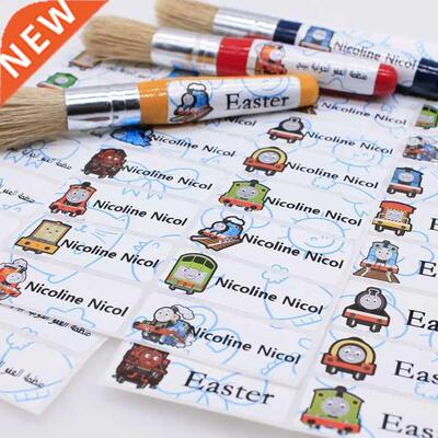 新品Cute Robot Boy Name Stickers WaterIproof Personal Tags C