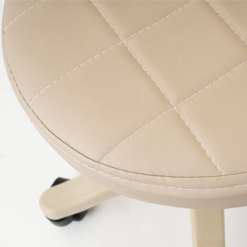 极速吧台凳带f轮升降转椅凳接待椅可旋转化妆凳棕色坐白腿-黑轮