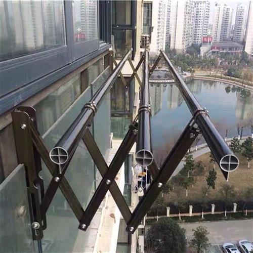极速十字阳台外伸缩晾衣架户外推B拉晾衣架室外晾衣杆窗外折叠晒
