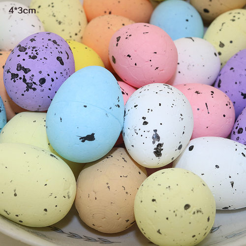 新品50/100pcsh foam easter eggs colorful fake eggs for easte
