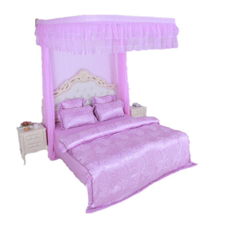 极速U型导轨蚊帐挂墙铝合金拉幕单开门G 婚庆豪华宫廷公主打墙拉