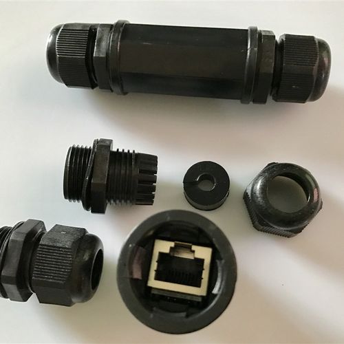 极速RJ45M22Z水晶头对接防水网D线直通接头 室内外网络防震防水连