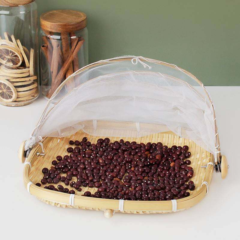 极速晒菜网防虫竹编筐p簸箕食品晾晒篮干货馒头筐带网竹编制品筛,特色手工艺,竹编/竹雕,淘宝优惠券,粉丝福利购,淘宝优惠卷