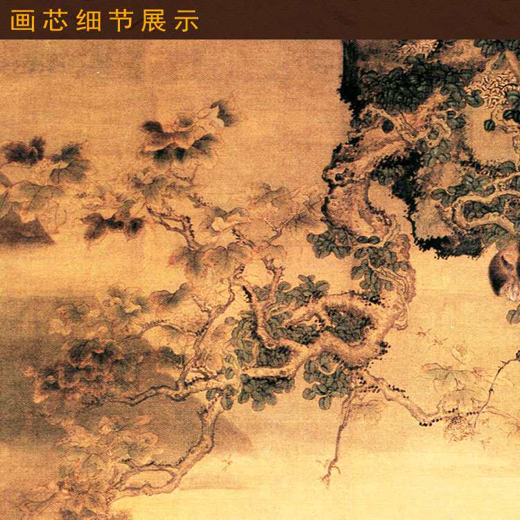 新品蜂猴图 封侯图沈铨 猴年挂画 猴子H 蜜蜂 装饰画 丝绸画卷轴