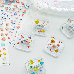 极速三年二班浮雕立体贴纸u网红款郁金香美甲贴纸可爱少女心装饰