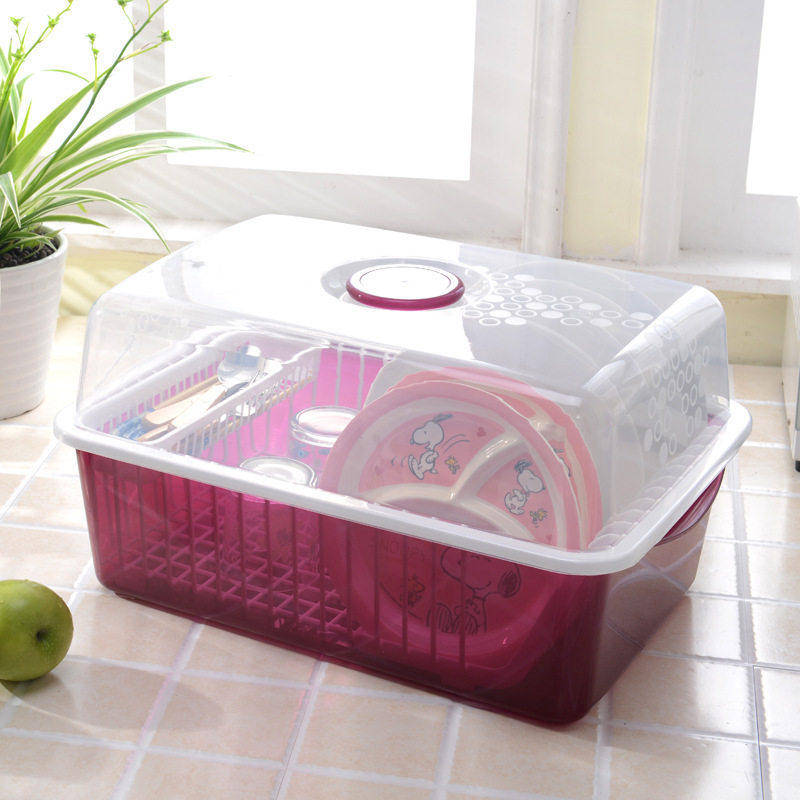 新品塑料碗柜 厨房沥水碗架x带 盖碗筷餐具收纳盒套装收纳架置