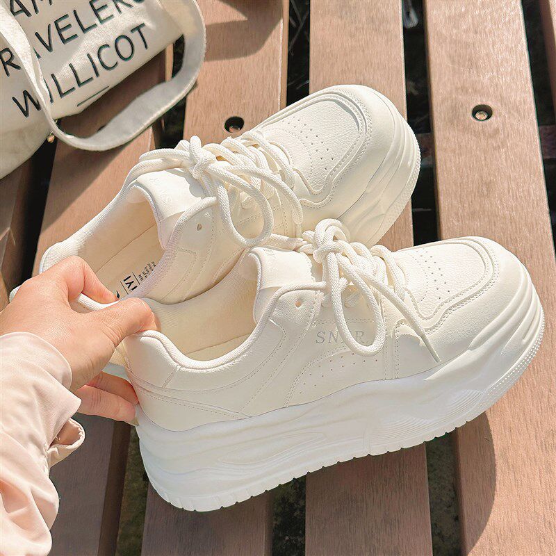 极速厚底女鞋新款小白鞋2026爆款增高板鞋配N裙子阔腿裤鞋子休闲