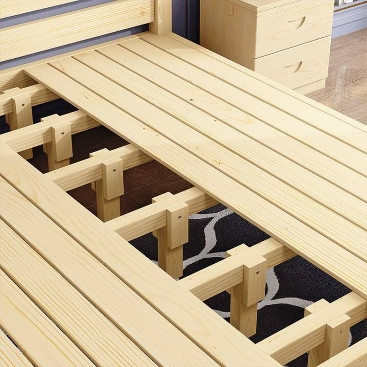 极速无床头床榻榻米床架靠v子排骨架的床体床箱体无头背实木床地