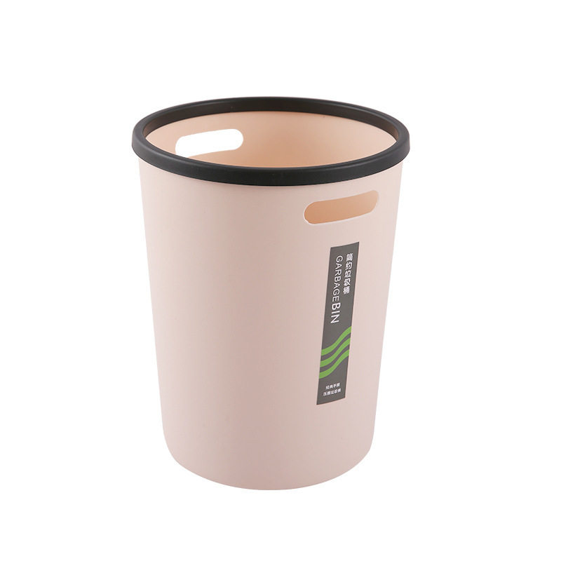 极速新款塑料垃圾桶m加厚家用大号厨房卫生间圆形无盖带压圈小号