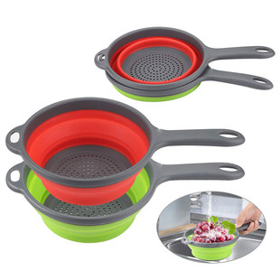 iSilicone Washing Colander Vegetable Bask Fruit 极速Foldable
