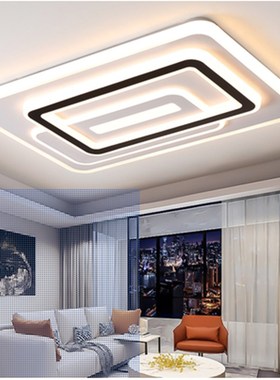 极速客厅灯2021新款现代简约大C气吸顶灯北欧大灯轻奢灯具组合全