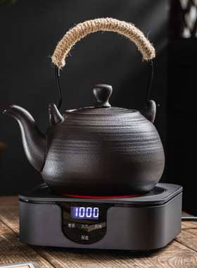 极速黑色陶瓷烧h水壶电陶炉煮茶大号养生壶简约家用客厅耐高温明