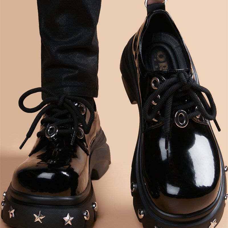 新品厚底皮鞋男士商o务正装英伦风增高鞋时尚潮流休闲百搭高端男