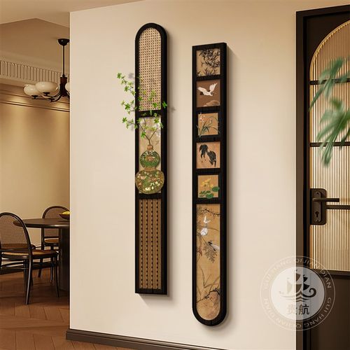 中古风入户玄关发光装饰挂件画宋代美学法式覆古走廊过道带灯壁画