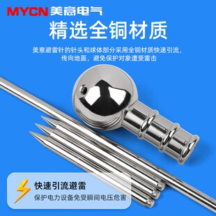 避雷针屋顶室外整套接地线一体的家用防雷工程专用别墅不锈钢户外