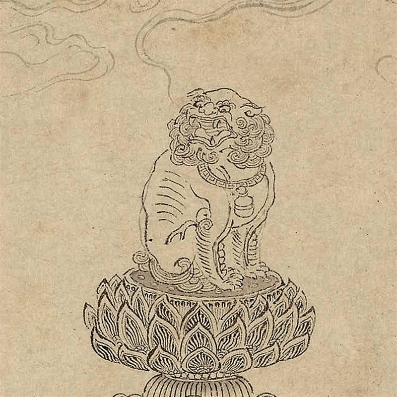 李公麟维摩演教图卷高清国画人物线描临摹画稿工笔人物Y线描微喷