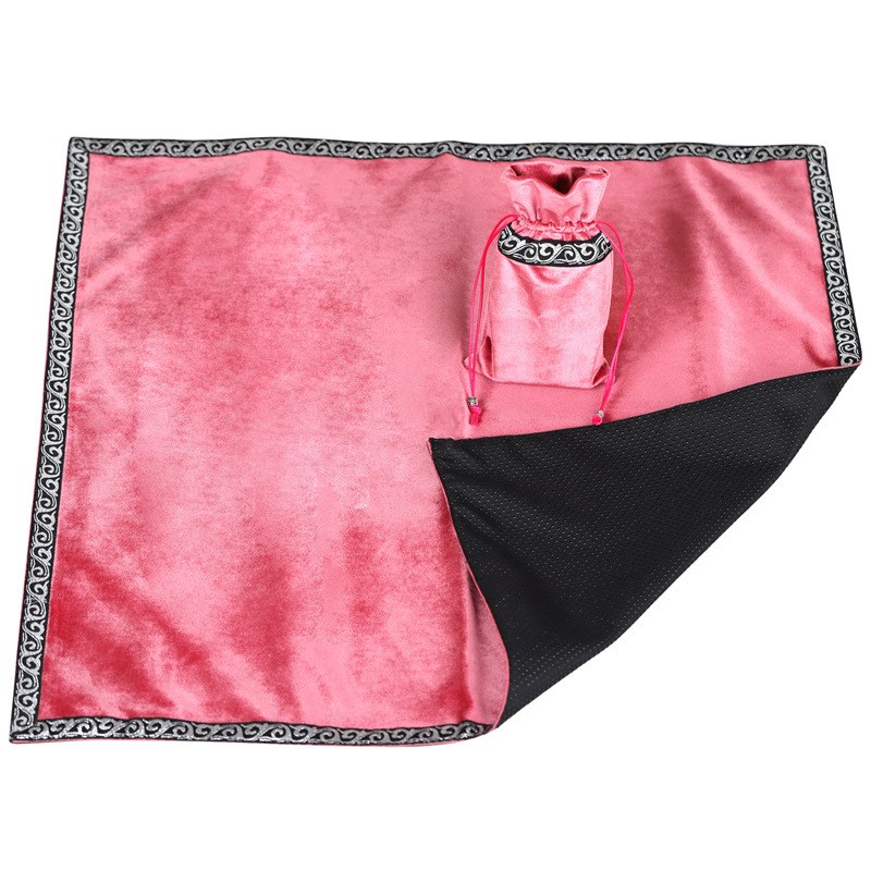塔罗牌神谕卡桌布防滑绒布纯色桌布加牌袋E柔软装饰布altar cloth