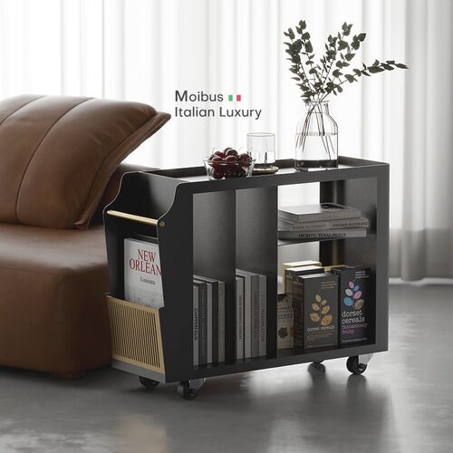 意式沙发边几侧边柜窄缝隙轻奢客厅边柜带轮可移动餐厅小推车茶几