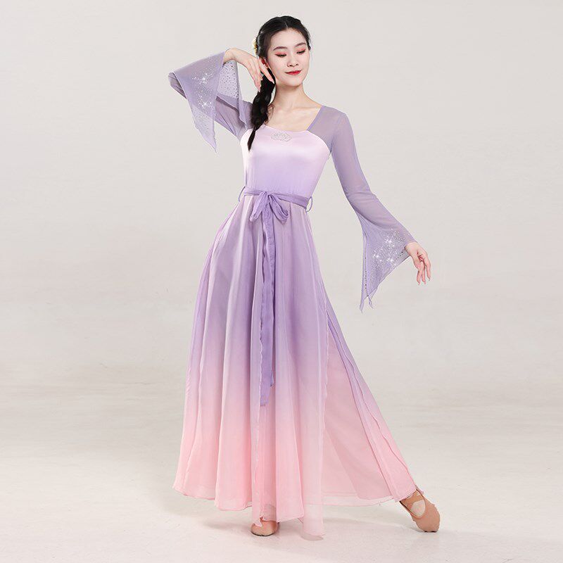 速发古典舞舞蹈服齐逸身韵长款连衣裙中国舞唐出古风飘胸汉演舞蹈