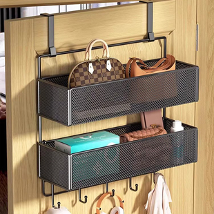 速发门后置物门免打孔架上挂衣架门背后挂钩超薄悬挂置物筐挂门后