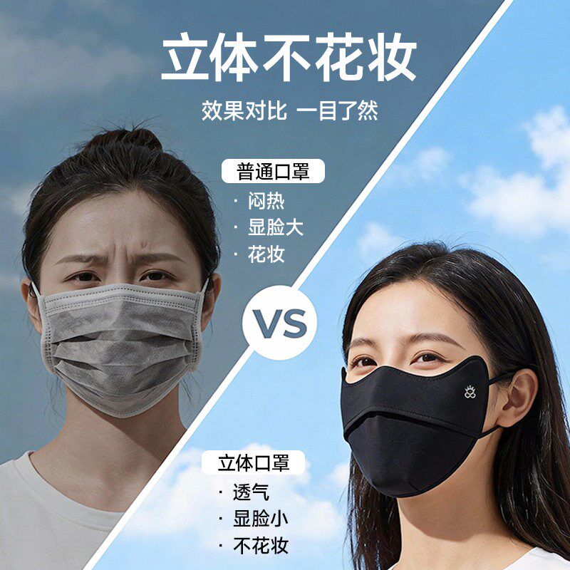 速发维康防晒立体防尘风透气高颜值2026新款防紫外线黑色1825